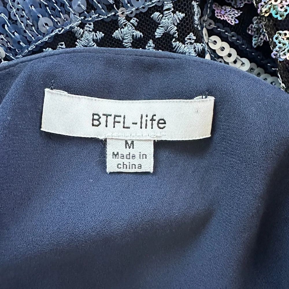 BTFL-Life Sequin Mini Skirt – Blue Purple Patchwork | Size M | Video